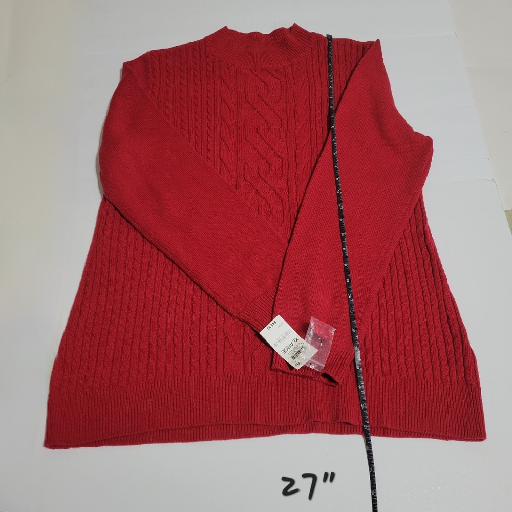 Karen Scott Cable Knit  Sweater red XL - Picture 9 of 9